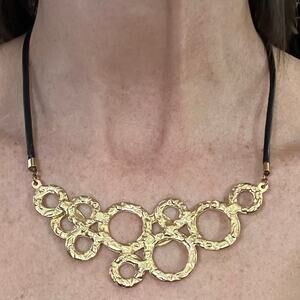 Leather and Gold Edita Necklace